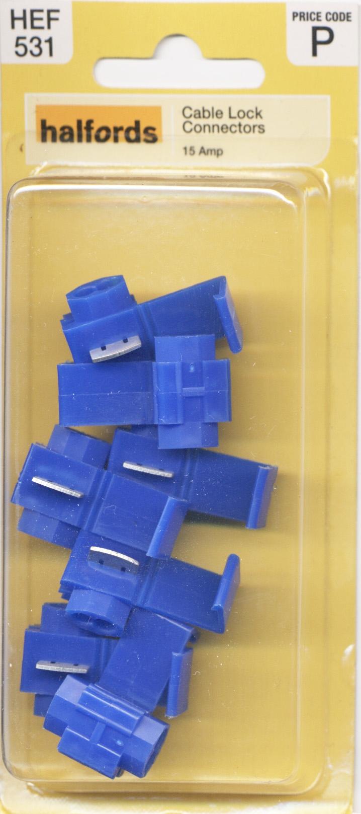 Halfords Cable Lock Connectors (HEF531) 15 Amp Halfords UK