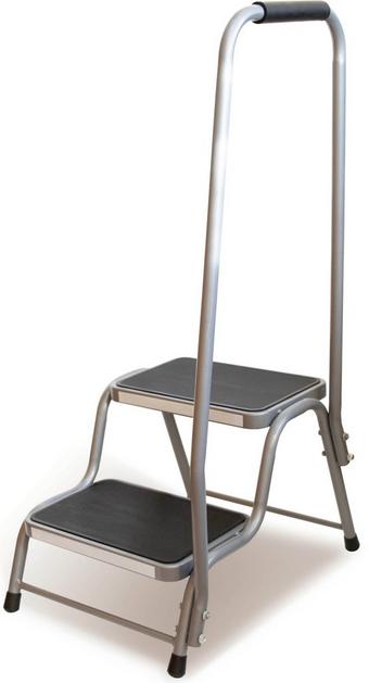 Double Steel Caravan Step with Handrail
