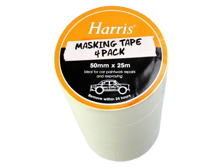 Harris Masking Tape (50mmx25m) 4 Pack