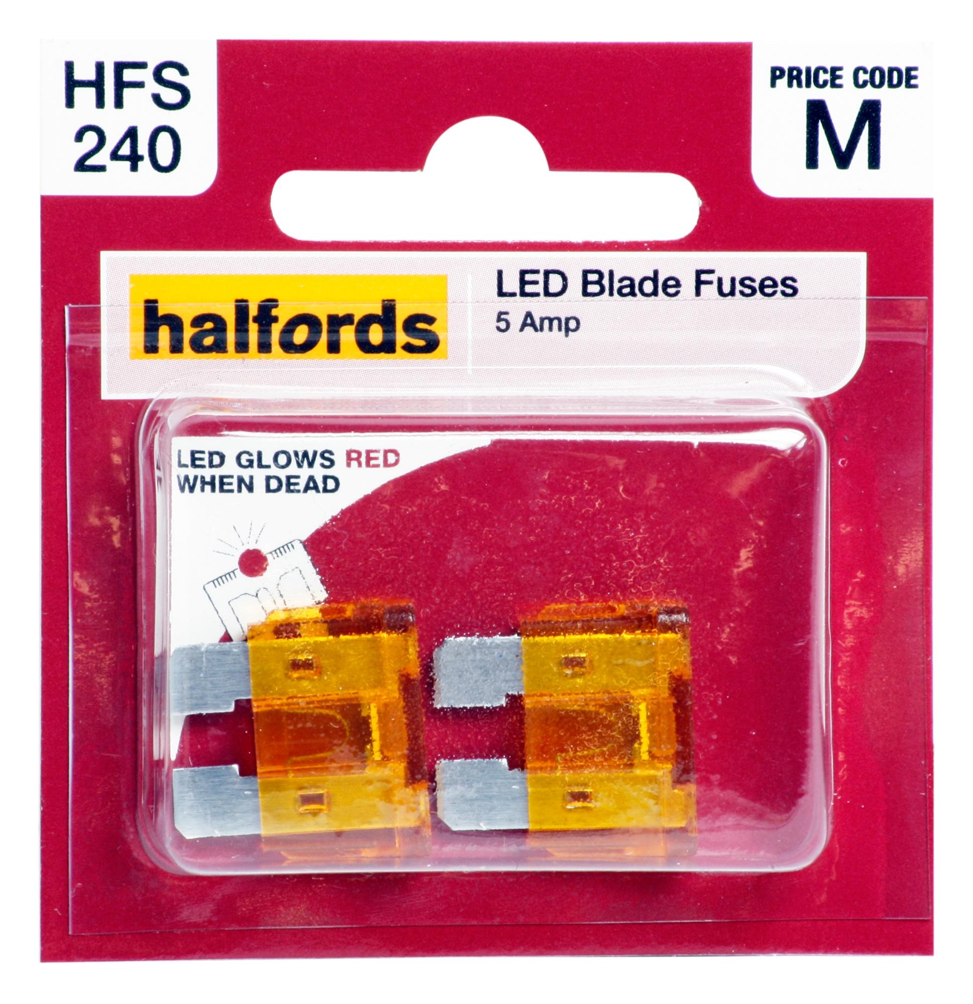 Halfords Led Blade Fuses 5 Amp (Hfs240)