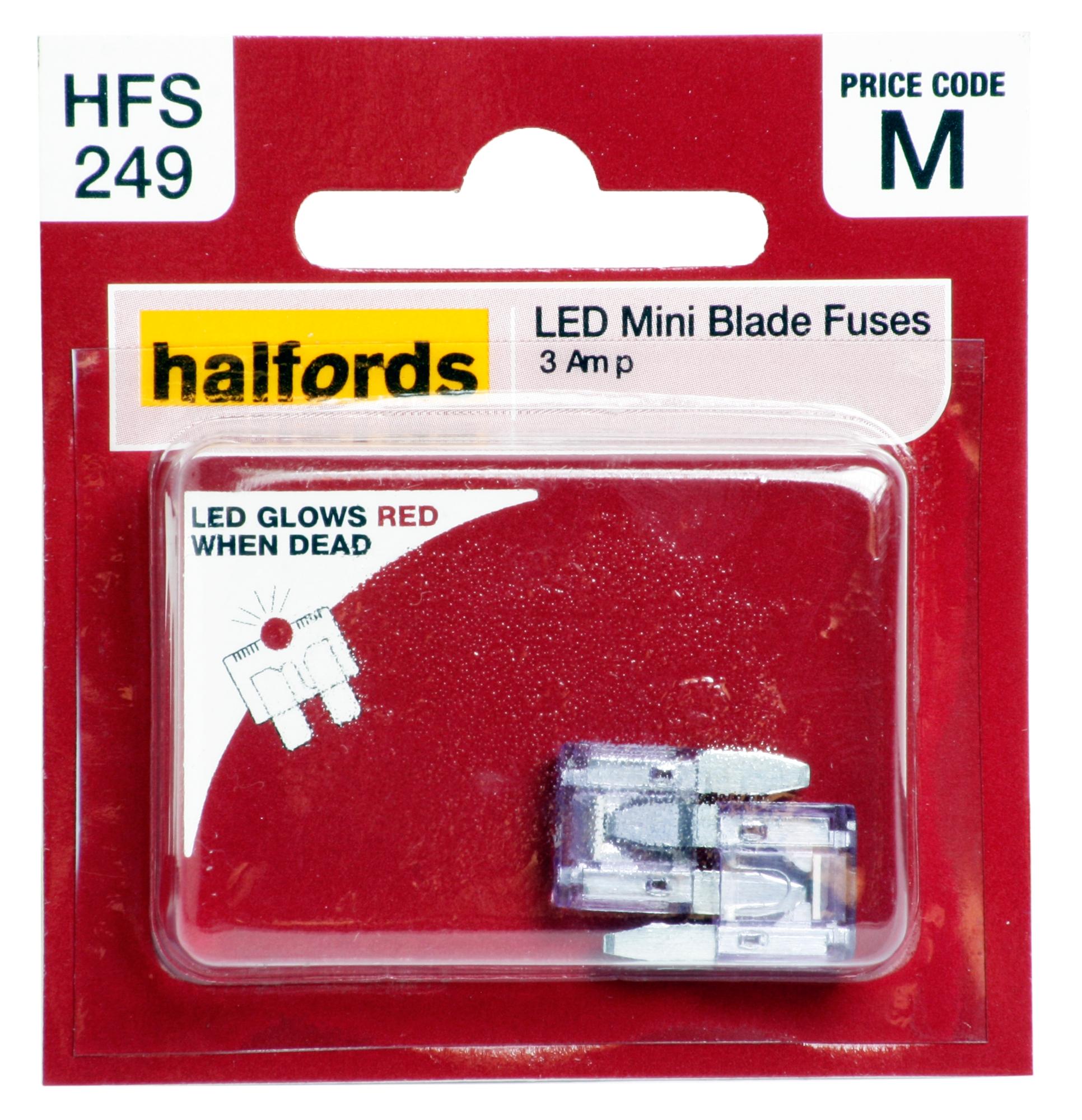 Halfords Led Mini Blade Fuses 3 Amp (Hfs249)