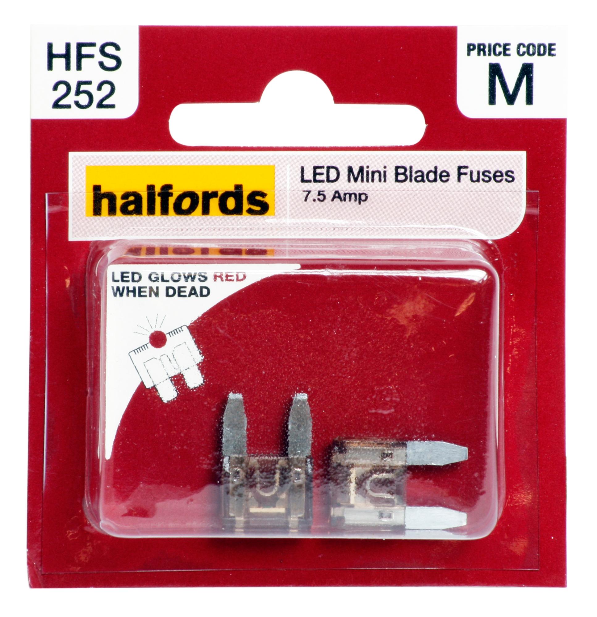 Halfords Led Mini Blade Fuses 7.5 Amp (Hfs252)