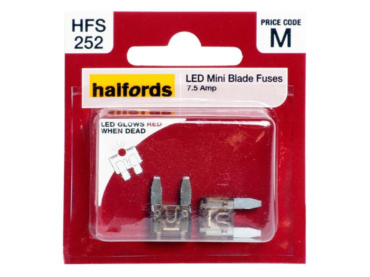 Halfords LED Mini Blade Fuses 7.5 Amp (HFS252)