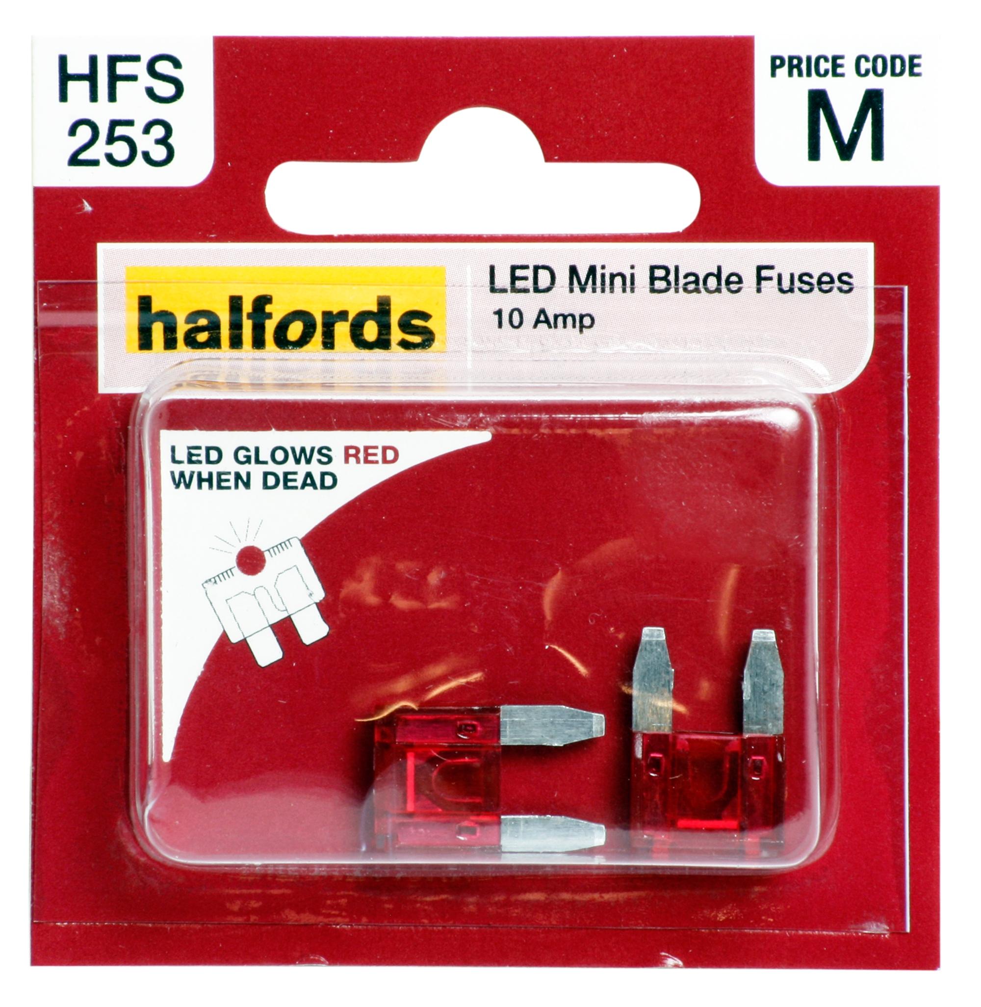 Halfords Led Mini Blade Fuses 10 Amp (Hfs253)