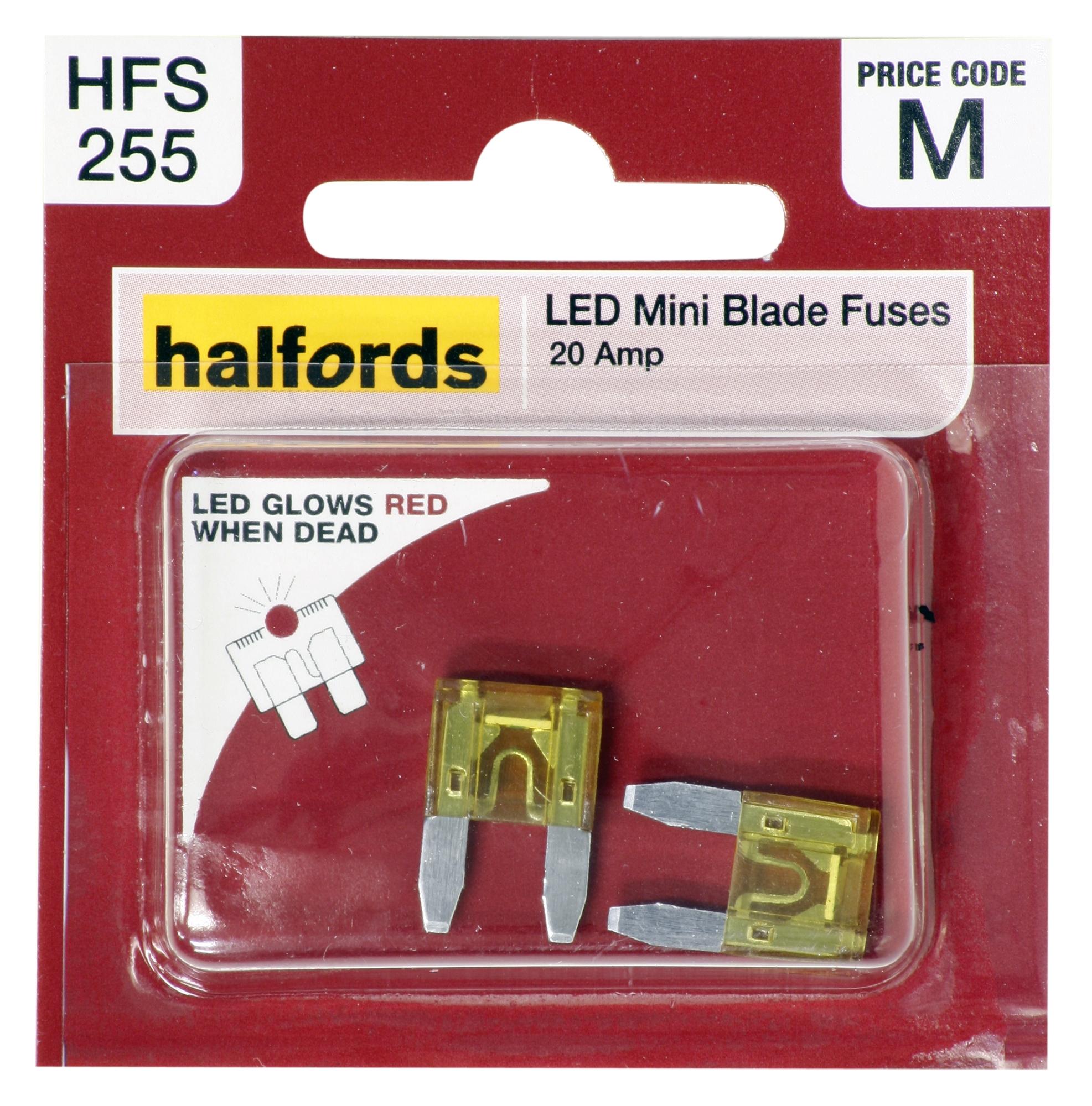 Halfords LED Mini Blade Fuses 20 Amp (HFS255) Halfords UK