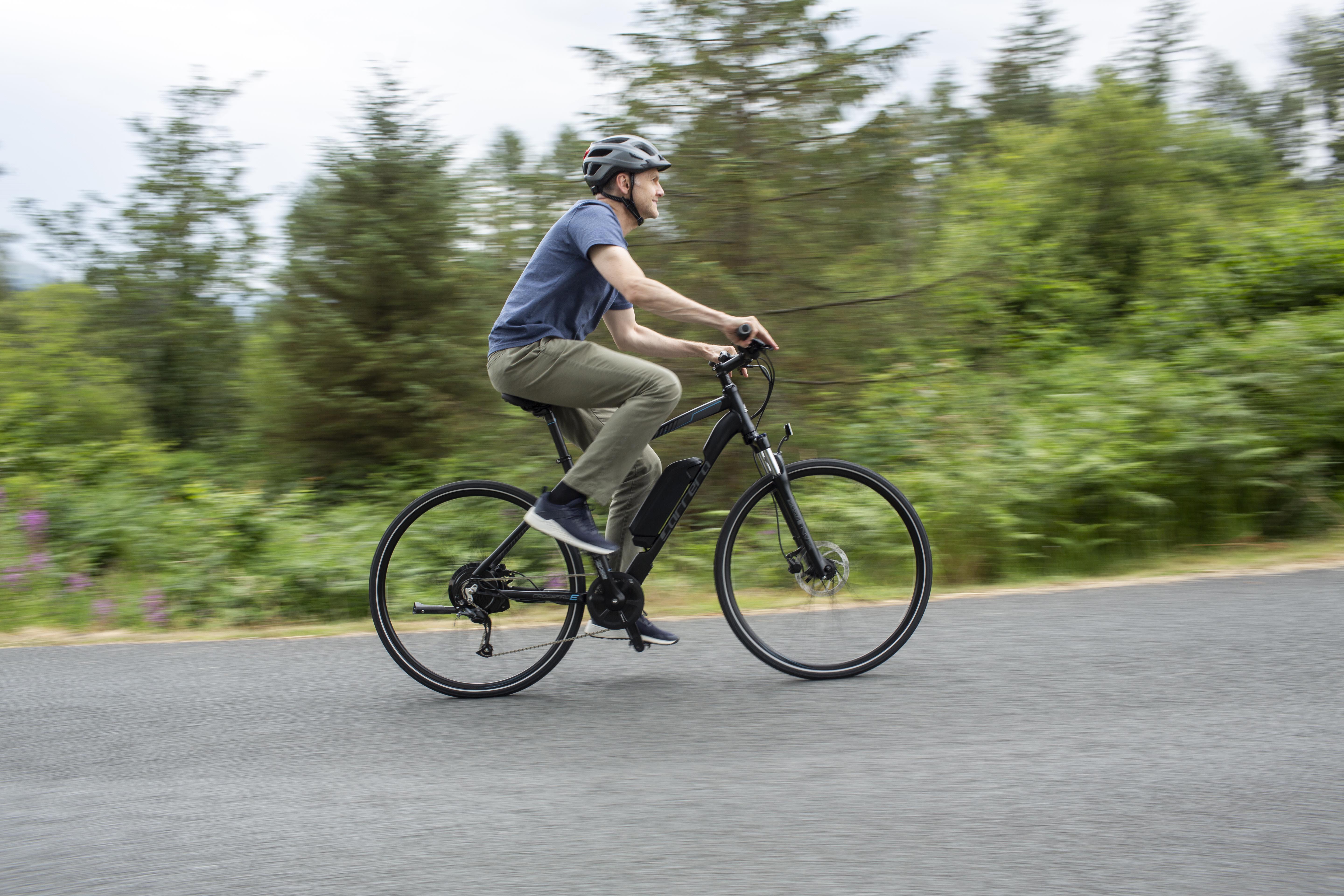 Carrera Crossfire E Mens Electric Hybrid Bike - 17", 19", 21" Frames
