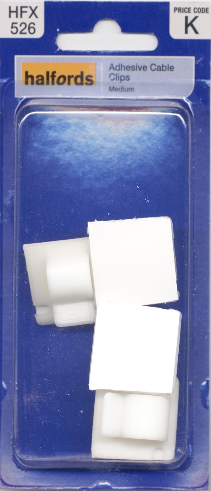Halfords Adhesive Cable Clips - Large