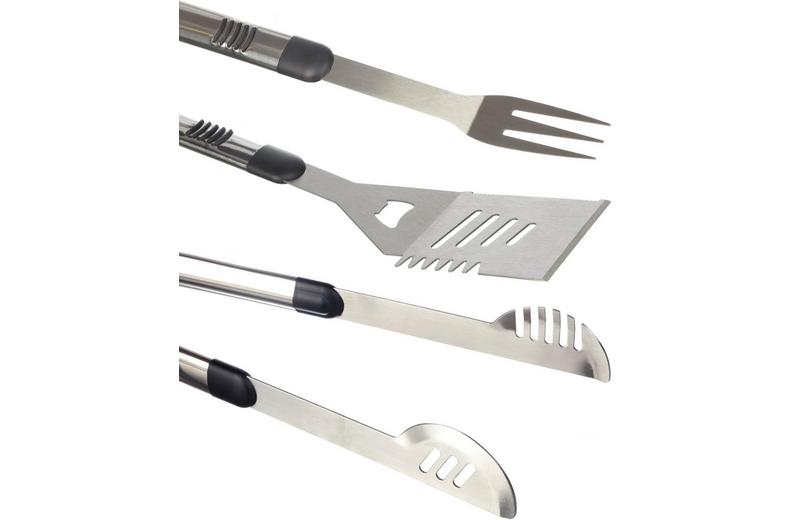Halfords 3pc Long Handled BBQ Tool Set with Storage Case Halfords 3pc Long Handled BBQ Tool Set with Storage Case