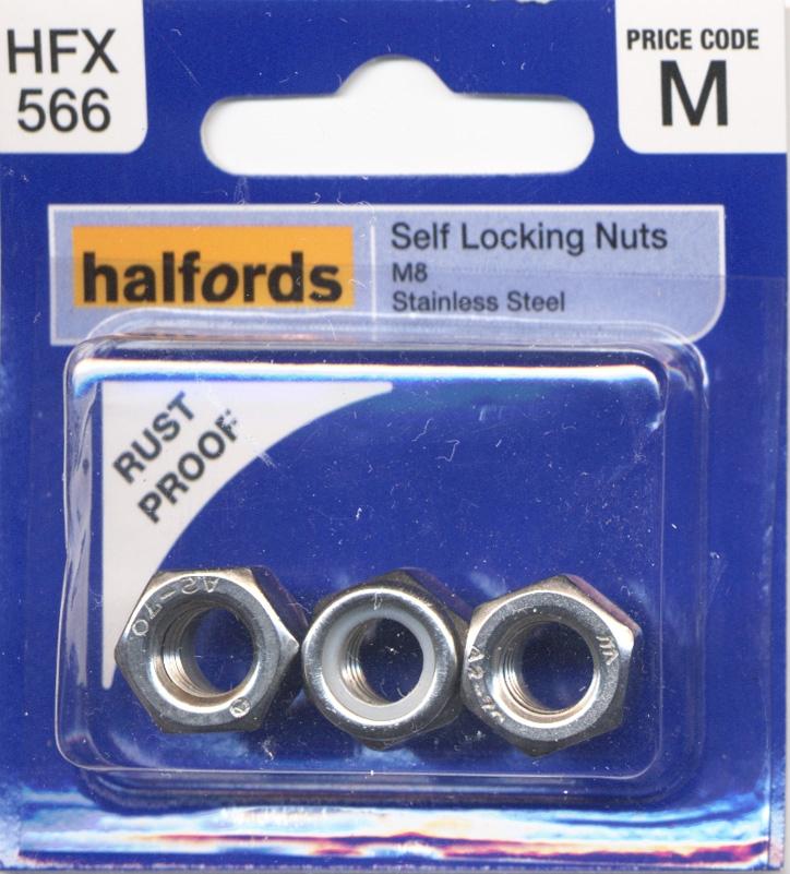 Halfords Self Locking Nuts M8