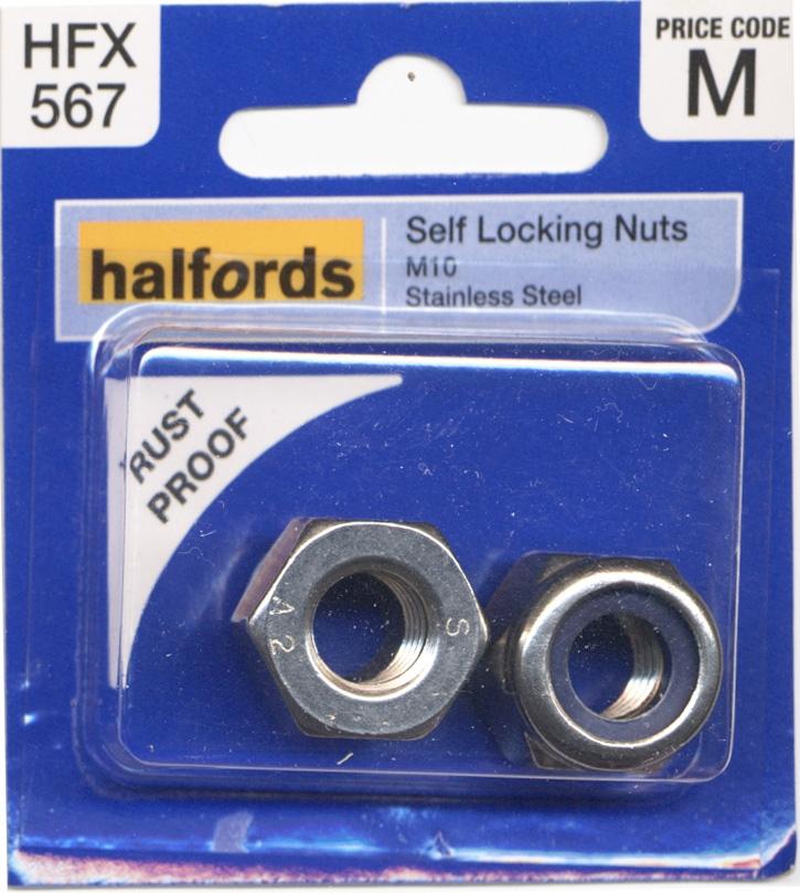 Halfords Self Locking Nuts M10