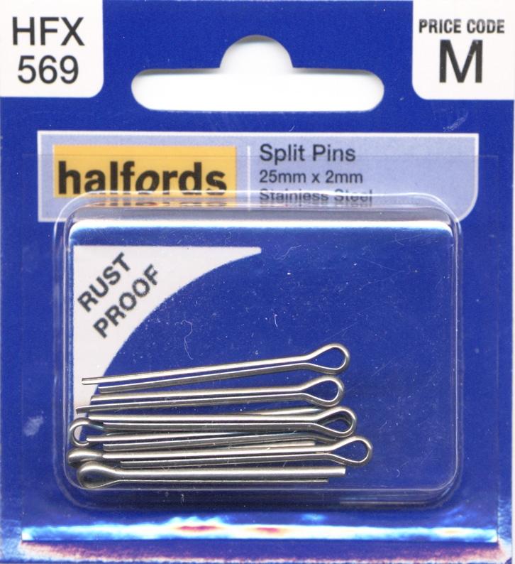 Halfords Split Pins 25Mmx2Mm