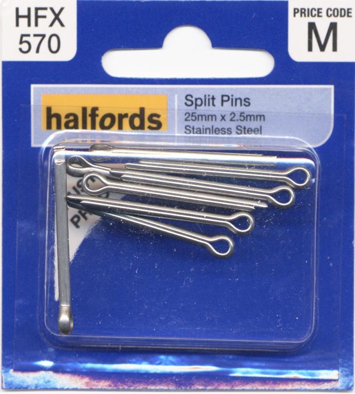 Halfords Split Pins 25Mmx2.5Mm