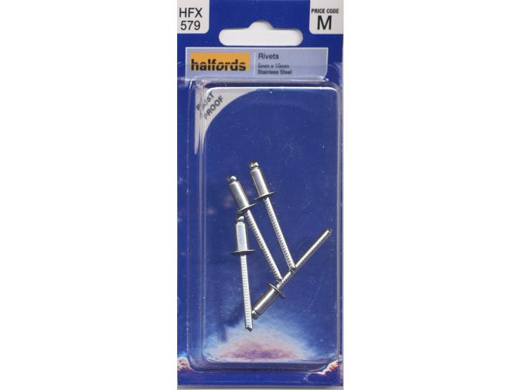 Halfords Stainless Steel Rivets 5mmx10mm