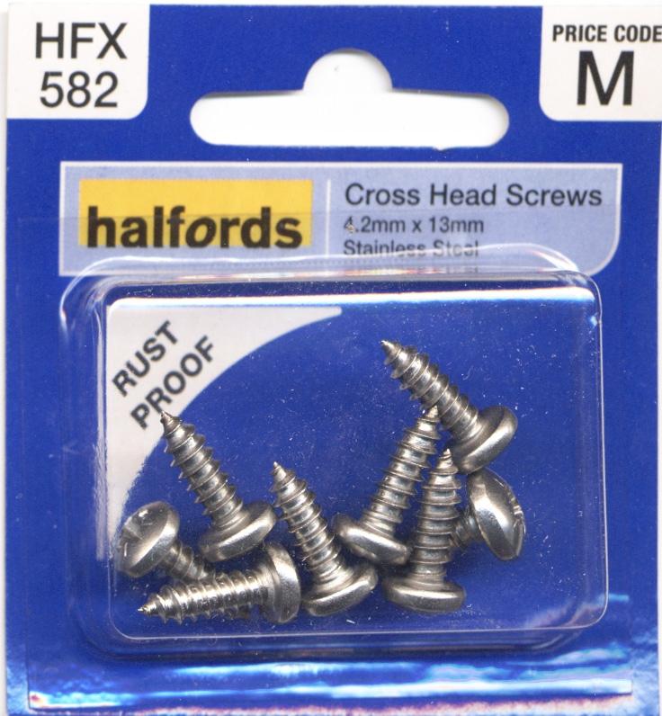 Halfords Cross Head Screws 4.2Mmx13Mm