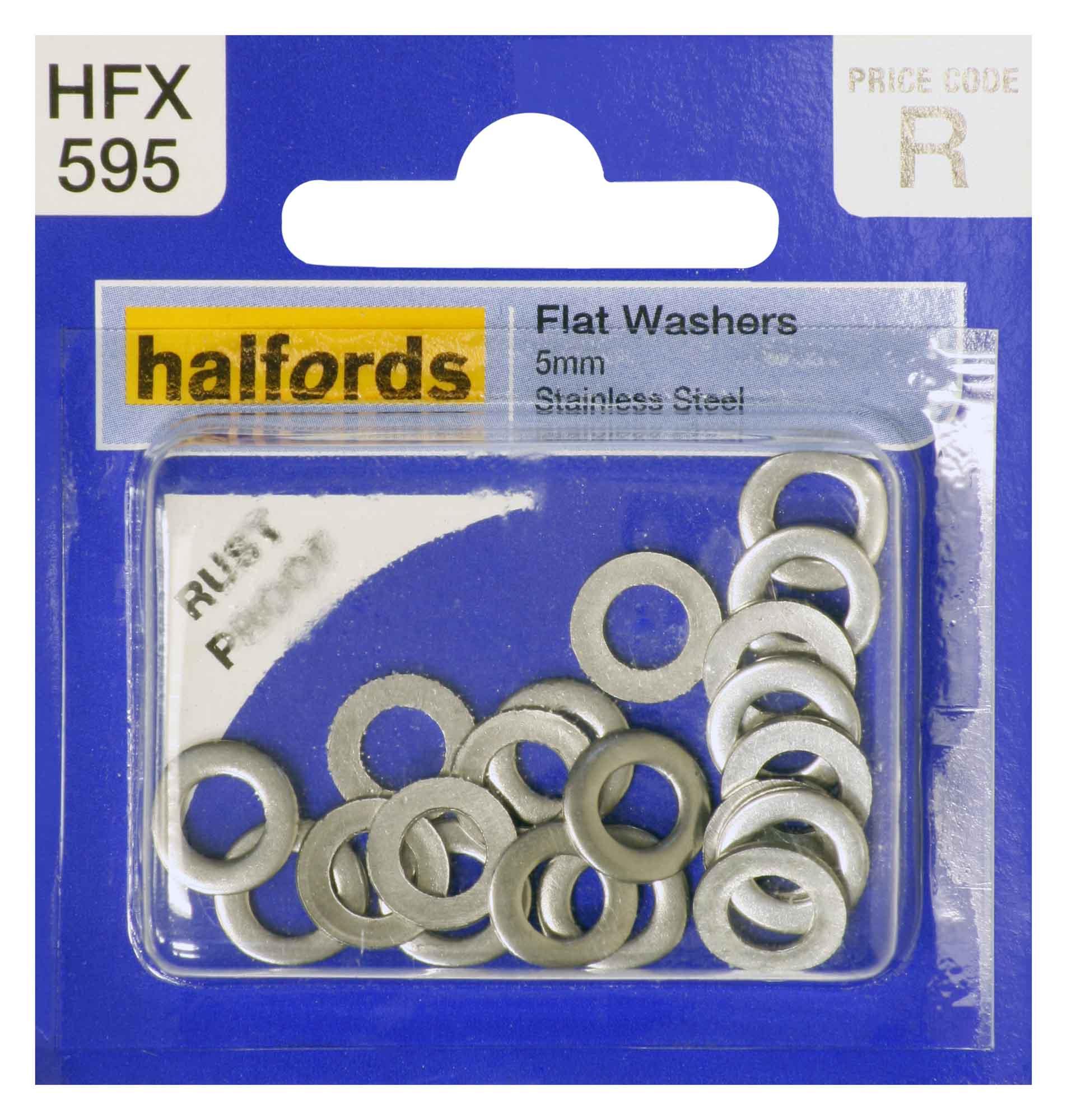 Halfords Flat Washers 5Mm
