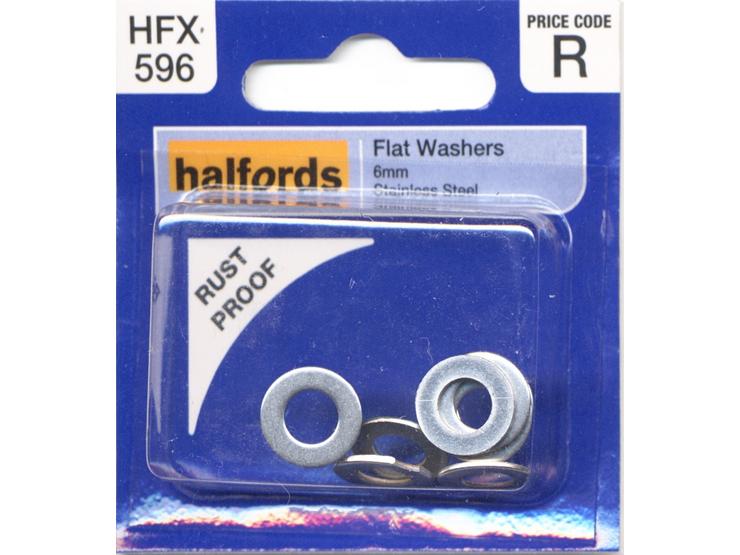 Halfords Flat Washers 6mm