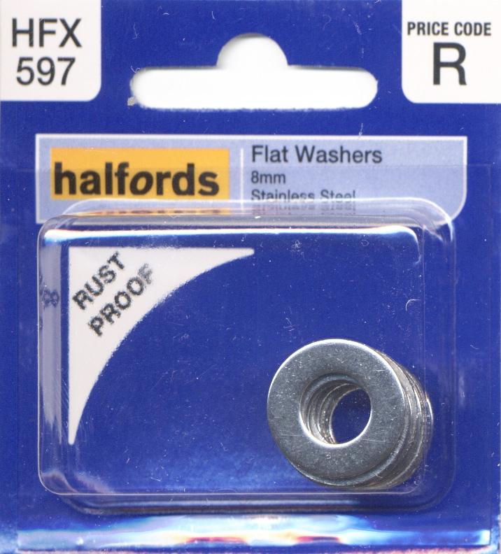 Halfords Flat Washers 8Mm
