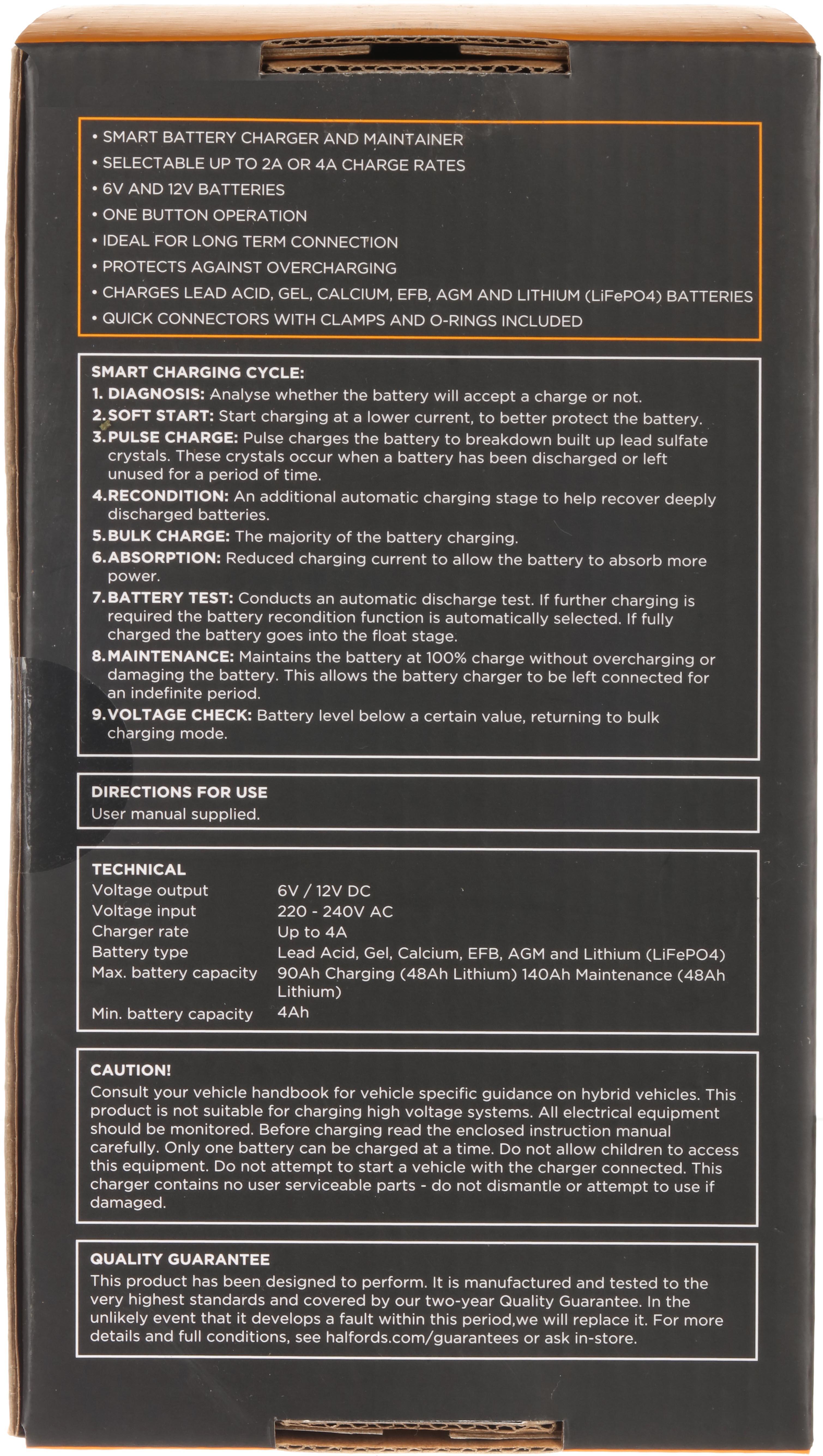 Halfords Advanced 4A  Smart Charger