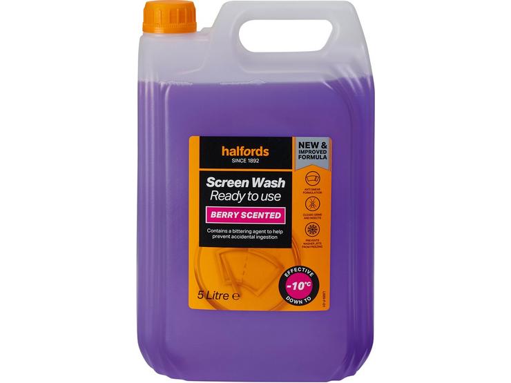 Halfords -10 Ready To Use Berry Screenwash 5L