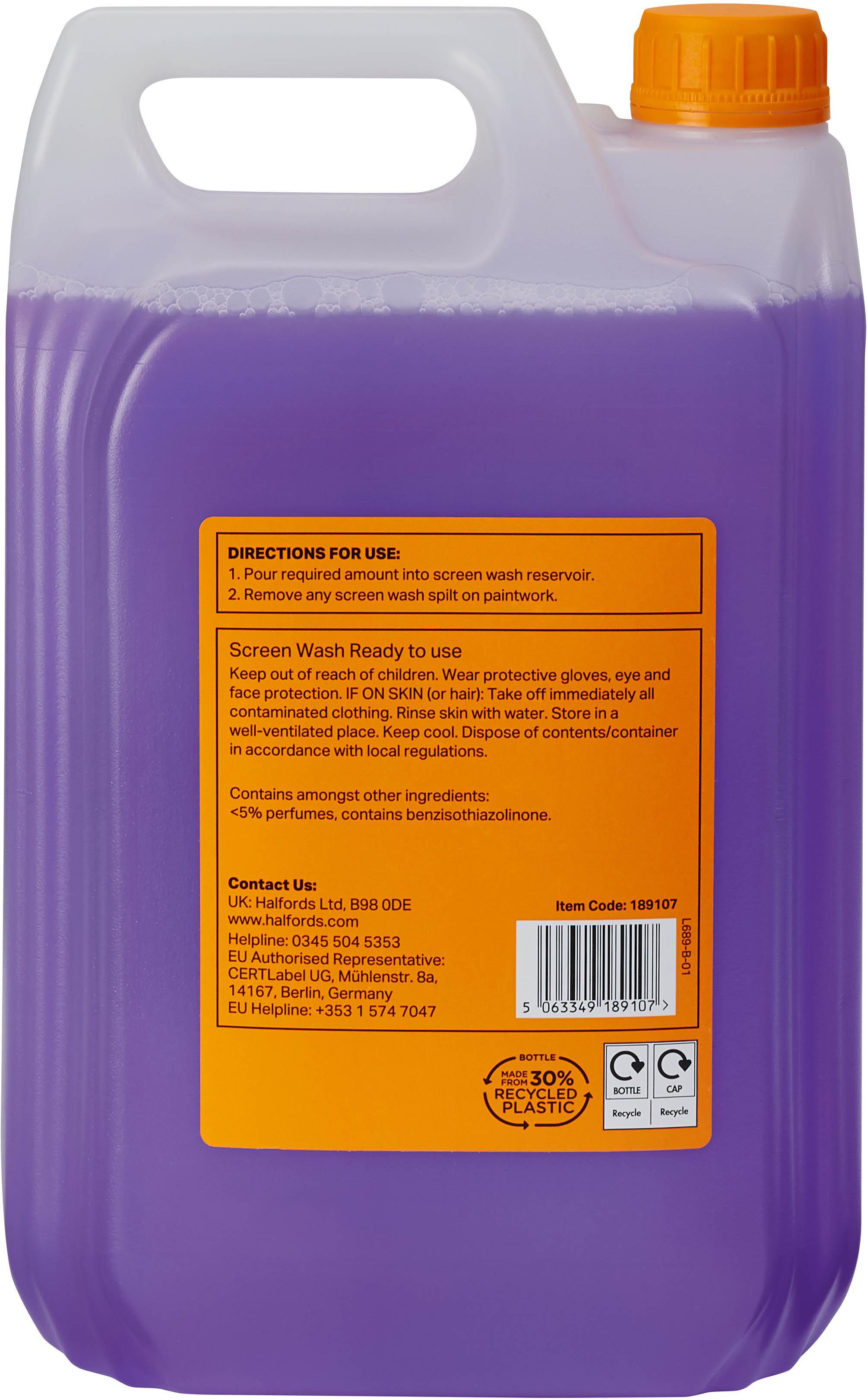 Halfords -10 Ready To Use Berry Screenwash 5L