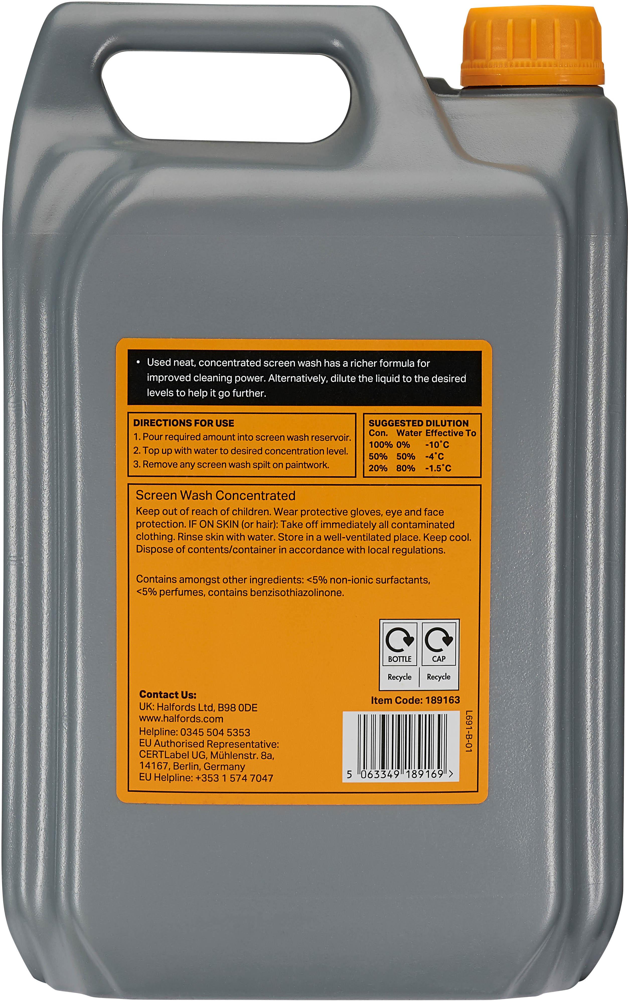 Halfords -10 Concentrate Berry Screenwash 5L