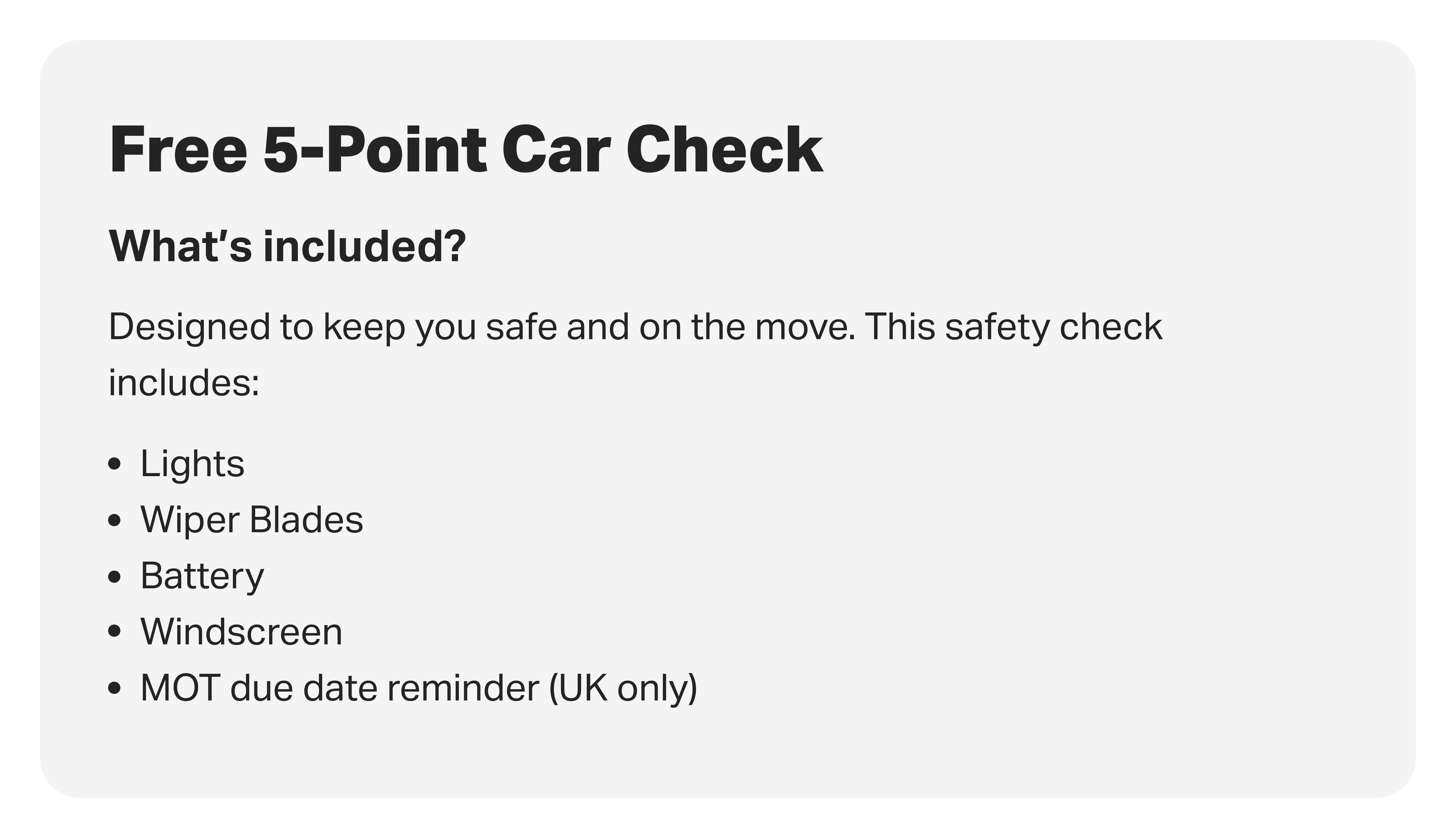 Free 5 Point Car Check