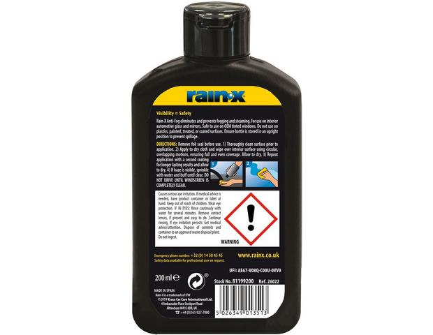 Rain-X Anti-Fog  Leader in lubricants and additives
