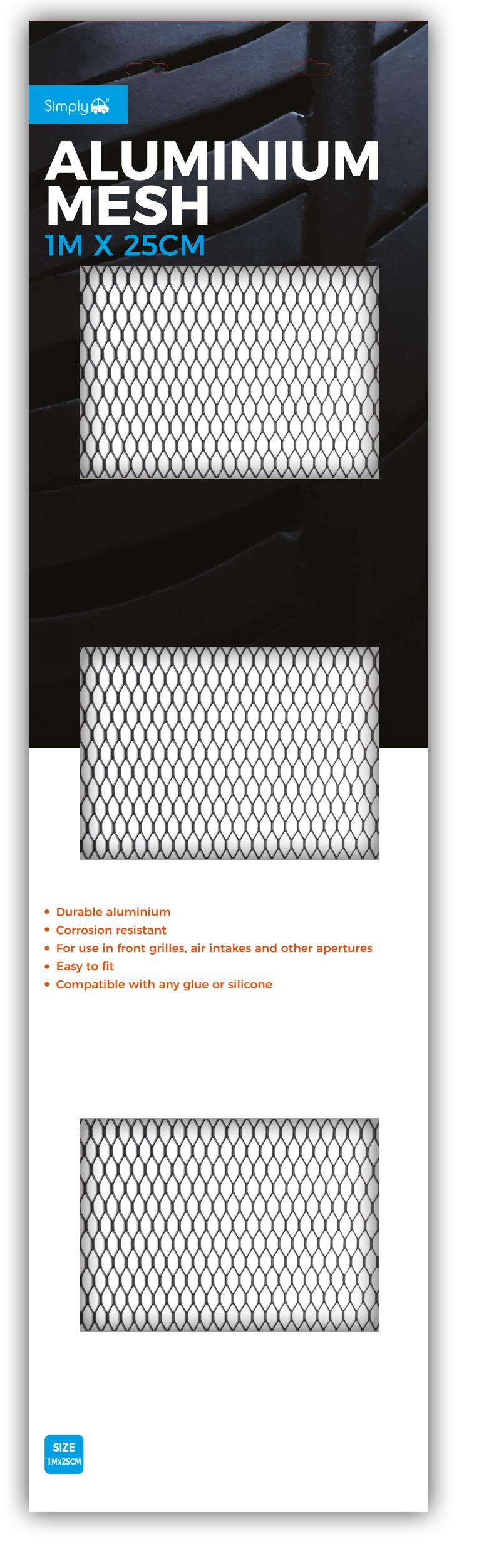 Simply Black Aluminium Mesh 1m x 0.25m