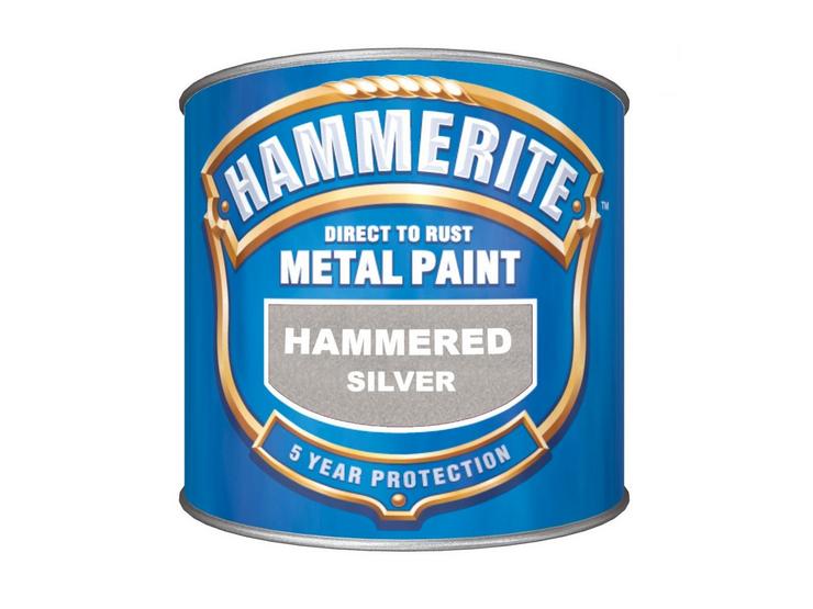 Hammerite Direct to Rust Metal Paint Hammered Silver 250ml