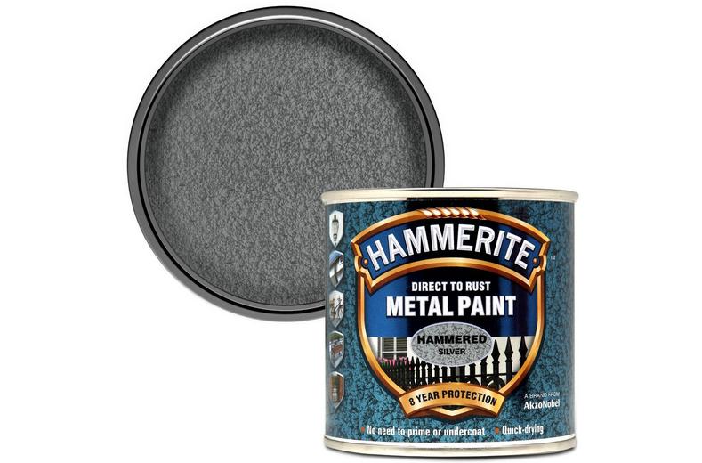 Hammerite Direct to Rust Metal Paint Hammered Silver 250ml Hammerite Direct to Rust Metal Paint Hammered Silver 250ml