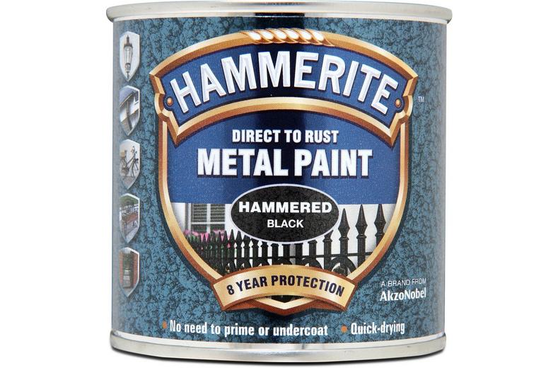 Hammerite Direct to Rust Metal Paint Hammered Black 250ml Hammerite Direct to Rust Metal Paint Hammered Black 250ml