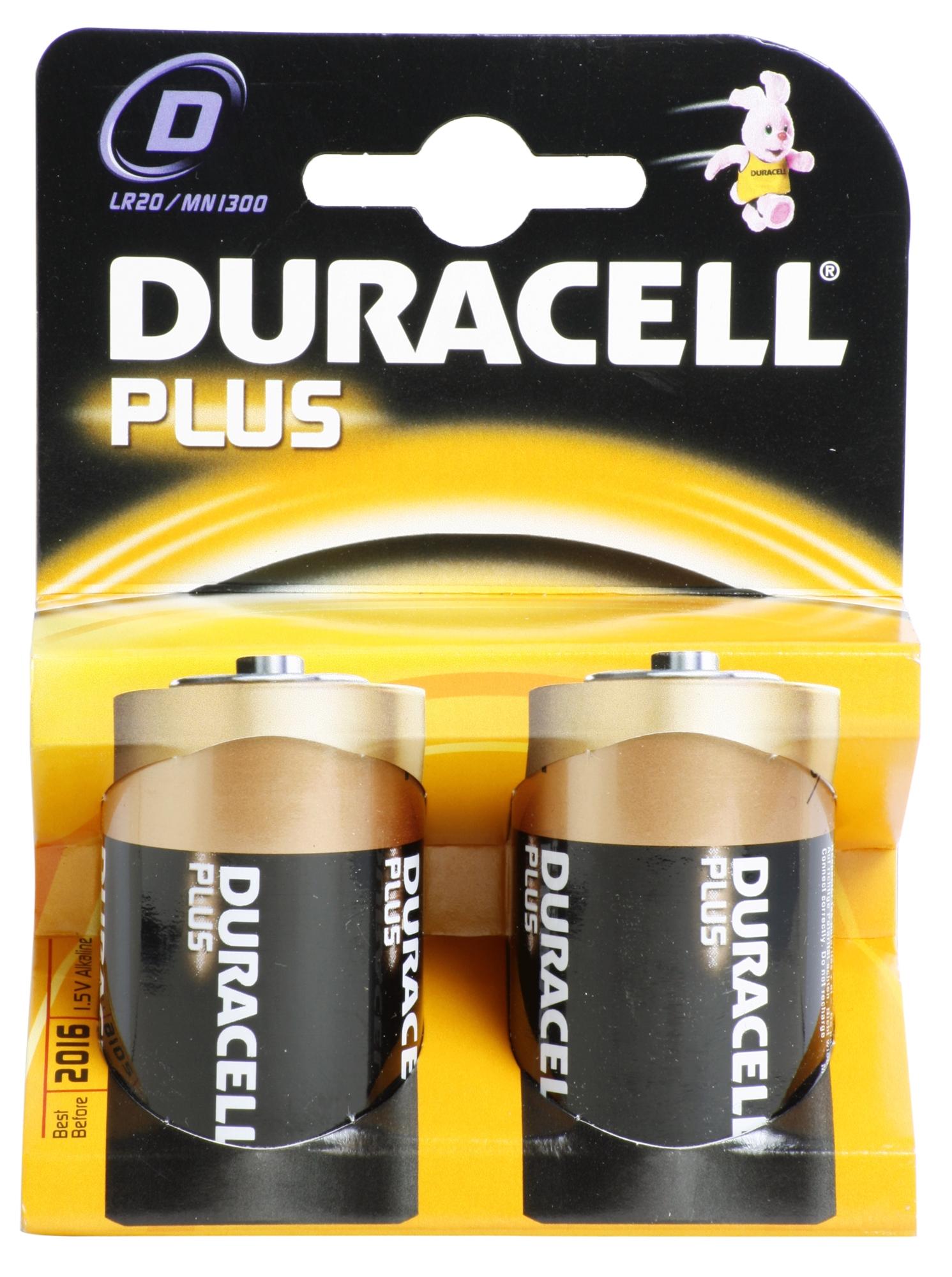 Duracell Plus 2 X D Batteries