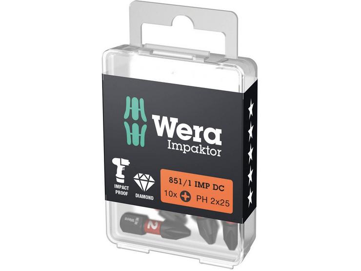 Wera Tools 851/1 IMP DC Bit PH2x25mm 10pcs