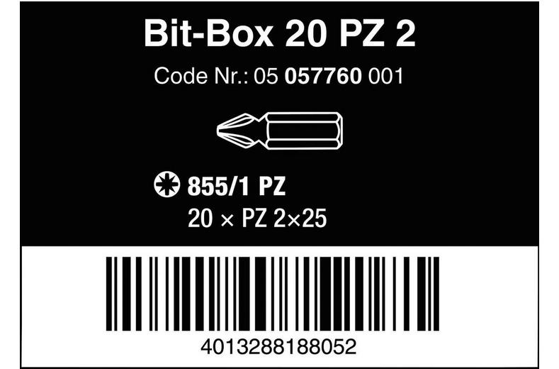 Wera Tools Bit-Box PZ2x25mm 20pcs Wera Tools Bit-Box PZ2x25mm 20pcs