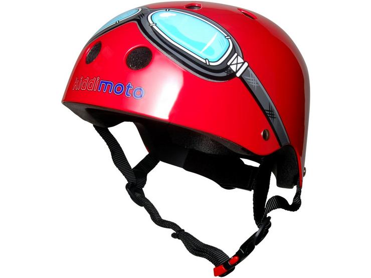 Kiddimoto Red Goggles Kids Helmet - Medium