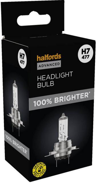 Halfords Advanced +100% Brighter H7 477 Headlight Bulb