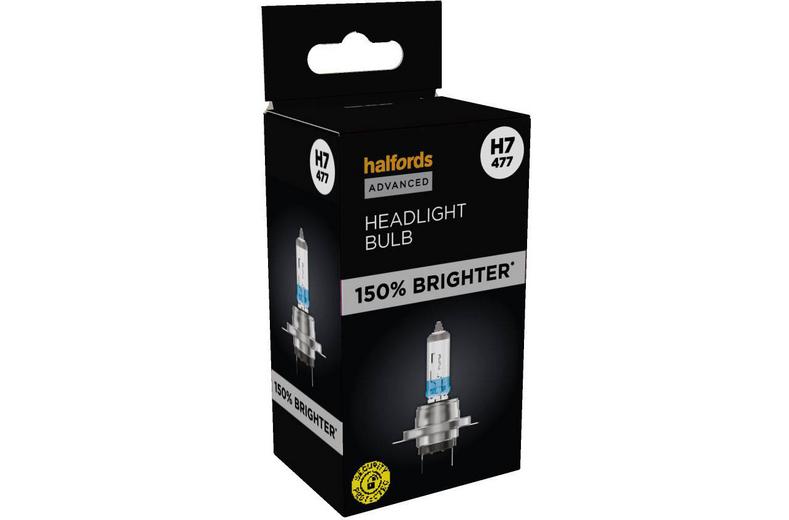 Halfords Advanced 150% Brighter H7 477 Headlight Bulb Halfords Advanced 150% Brighter H7 477 Headlight Bulb