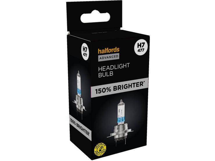 Halfords Advanced 150% Brighter H7 477 Headlight Bulb