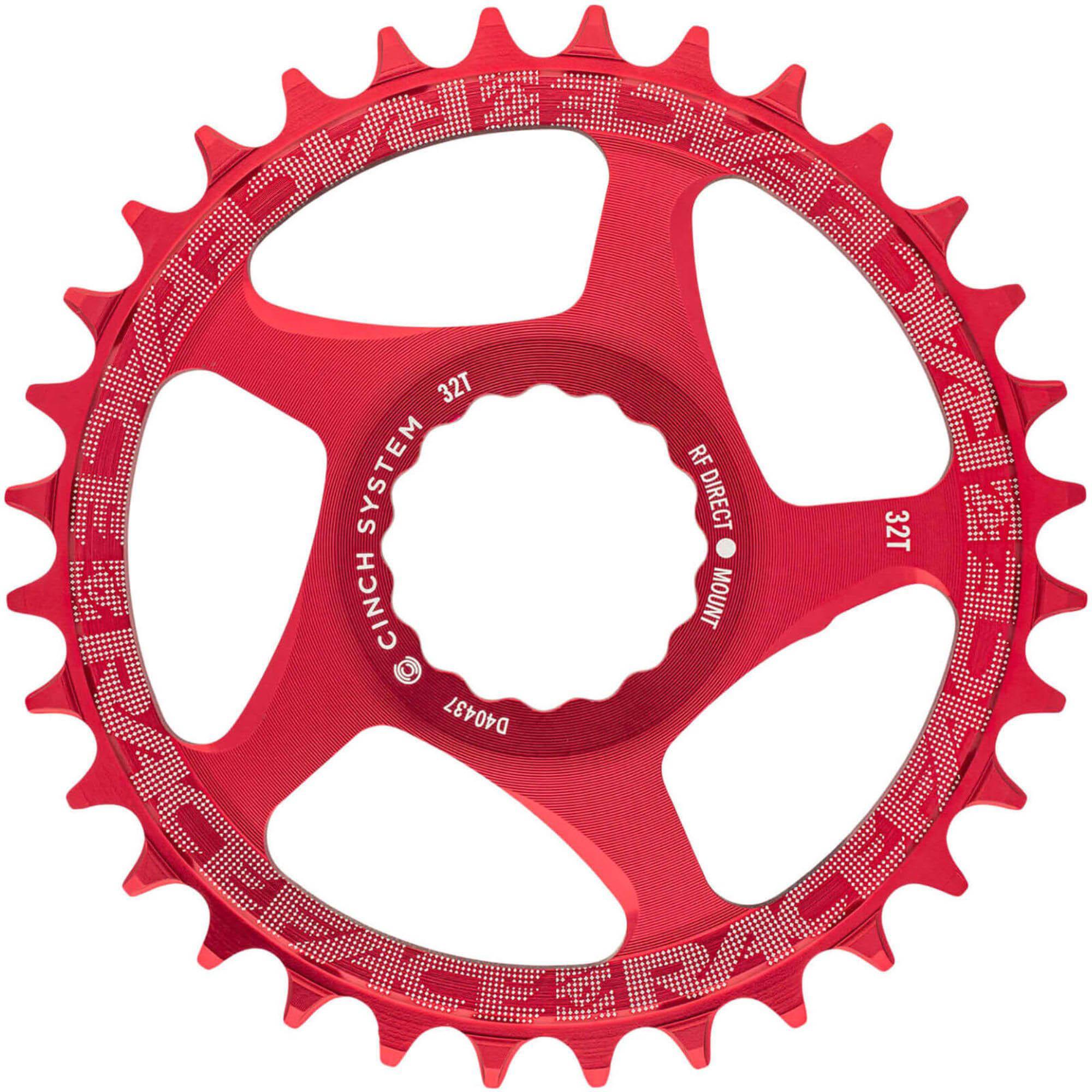 Race Face Direct Mount Narrow Wide Single Chainring, 32T, Red | Halfords UK