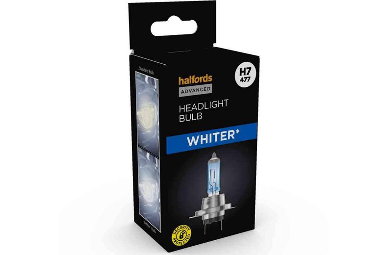 Halfords Advanced Whiter H7 477 Car Headlight Bulb Single Pack Halfords Advanced Whiter H7 477 Car Headlight Bulb Single Pack