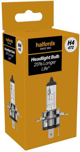 Halfords H4 472 Car Headlight Bulb Single Pack