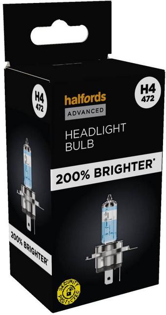 Halfords Advanced 200% Brighter H4 472 Headlight Bulb