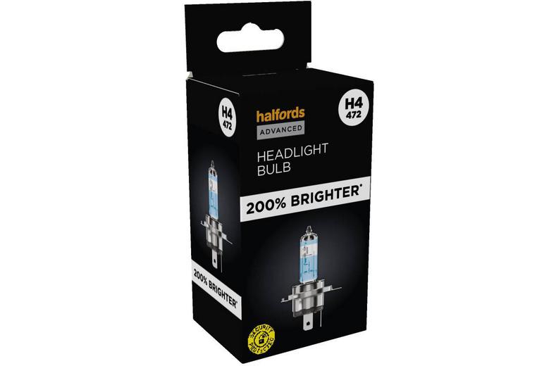 Halfords Advanced 200% Brighter H4 472 Headlight Bulb Halfords Advanced 200% Brighter H4 472 Headlight Bulb