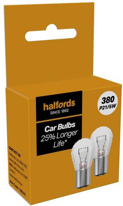 Halfords 380 P21/5W Car Bulb Twin Pack Halfords 380 P21/5W Car Bulb Twin Pack