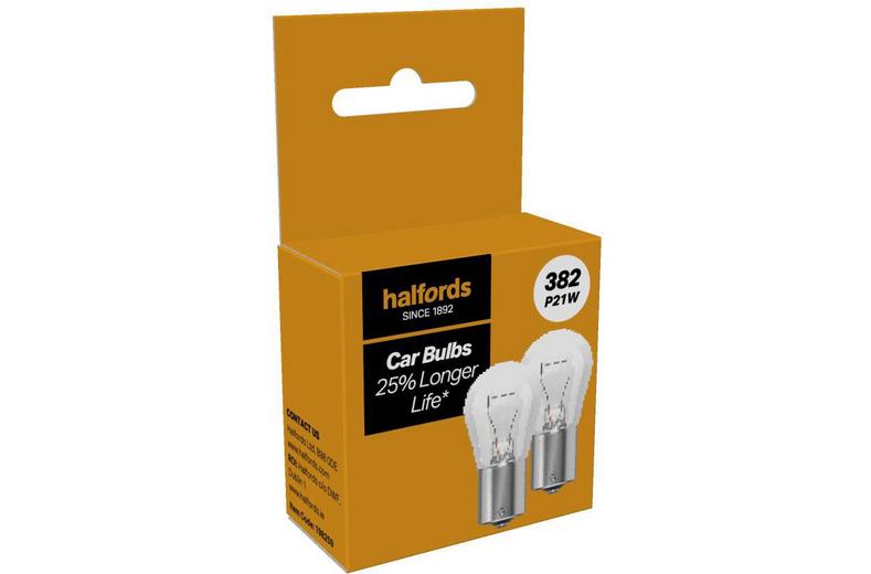 Halfords 382 P21W Car Bulb Twin Pack Halfords 382 P21W Car Bulb Twin Pack