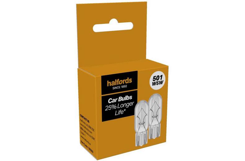Halfords 501 W5W Car Bulb Twin Pack Halfords 501 W5W Car Bulb Twin Pack