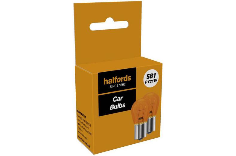 Halfords 581 PY21W Car Bulb Twin Pack Halfords 581 PY21W Car Bulb Twin Pack