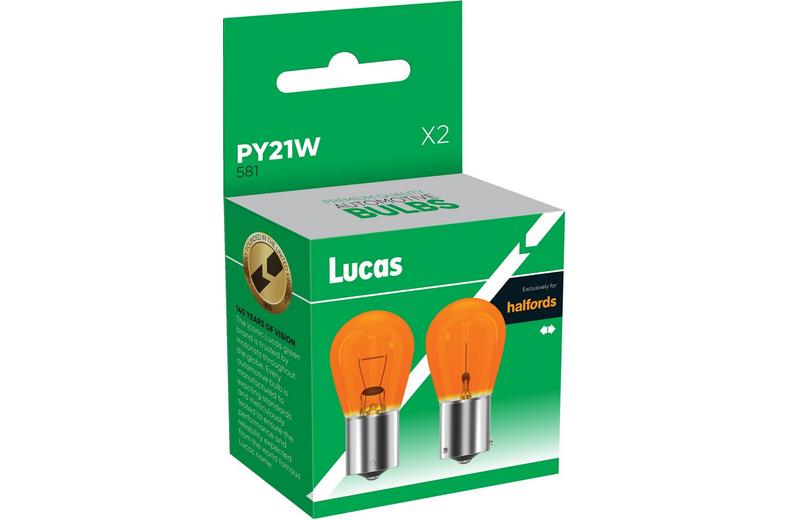 Lucas 581 PY21W Car Bulb Twin Pack Lucas 581 PY21W Car Bulb Twin Pack