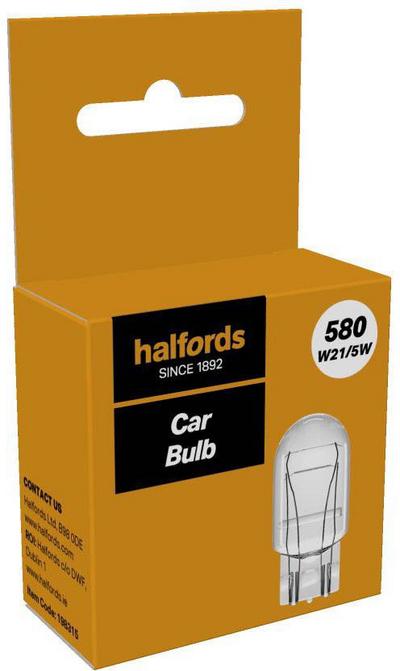 Halfords 580 W21/5W Car Bulb Single Pack Halfords 580 W21/5W Car Bulb Single Pack