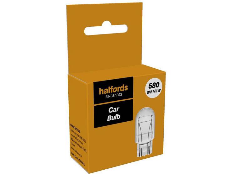 Halfords 580 W21/5W Car Bulb Single Pack